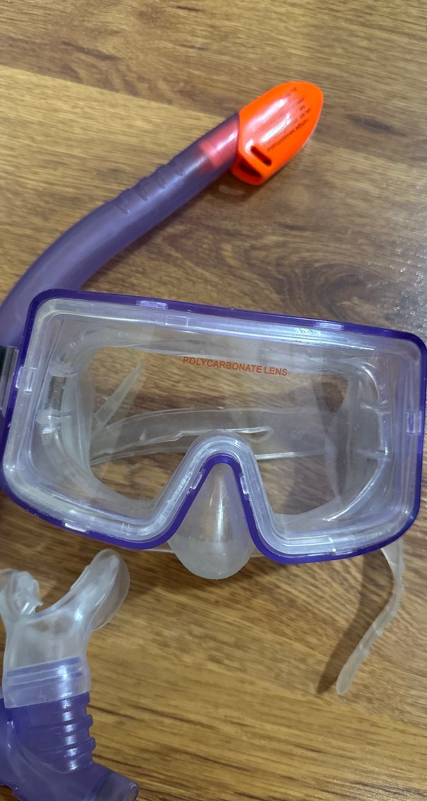 Açık Mor Şeffaf Yüzücü Maskesi ve Dalış Nefesliği - Görsel 2
