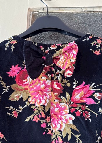 Çiçekli Kadife Bohem Elbise - Görsel 6