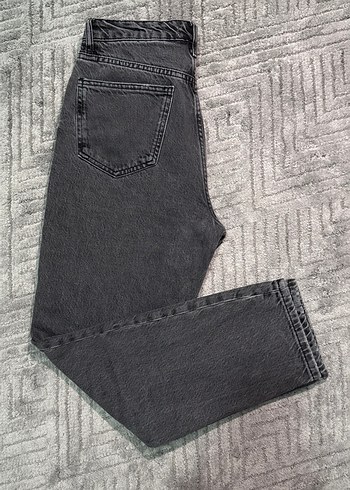 Antrasit Gri Mom Fit Kadın Denim Pantolon - Görsel 4
