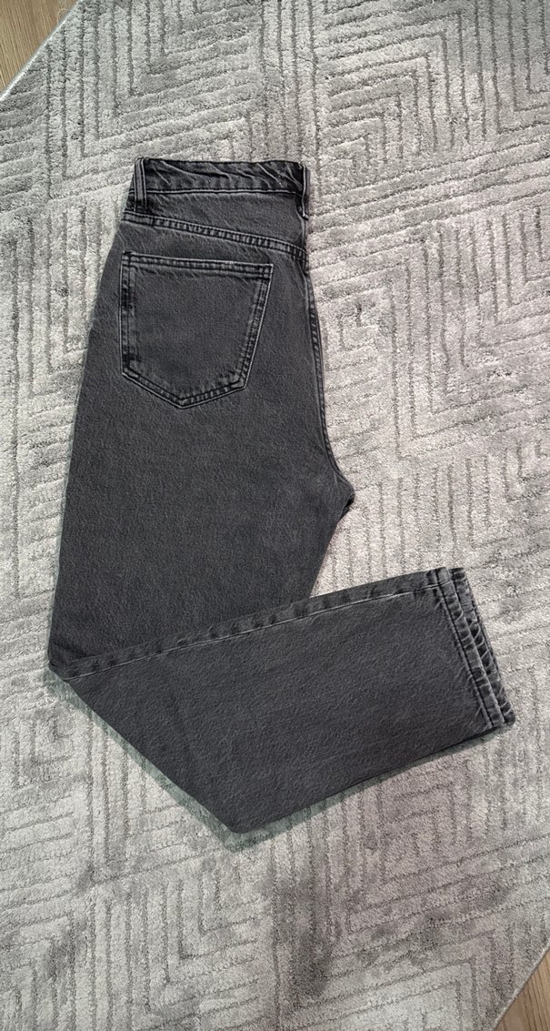 Antrasit Gri Mom Fit Kadın Denim Pantolon - Görsel 4