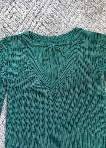 Yeşil Bohem Stil Kadın Triko Kazak - Görsel 5