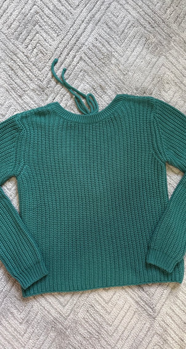 Yeşil Bohem Stil Kadın Triko Kazak - Görsel 2