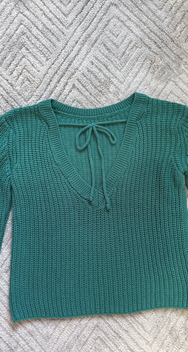 Yeşil Bohem Stil Kadın Triko Kazak - Görsel 5