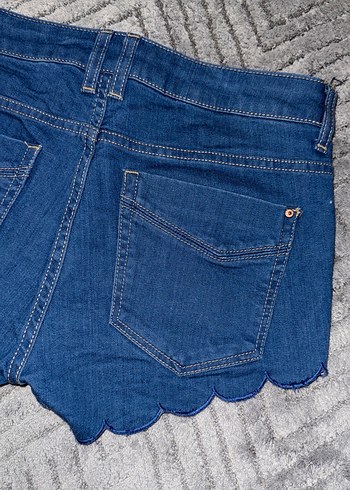 Kadın Mavi Mini Kot Şort - Görsel 4