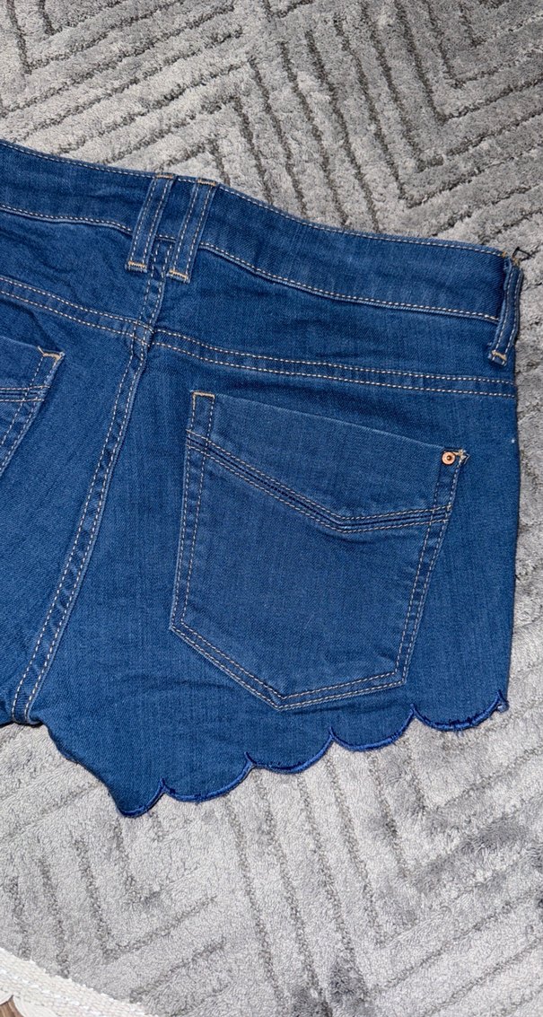 Kadın Mavi Mini Kot Şort - Görsel 4