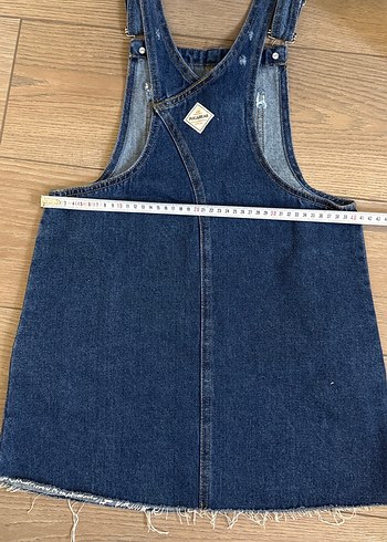 Pull&Bear Kadın Lacivert Denim Askılı Tulum - Görsel 6