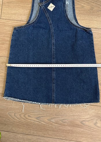 Pull&Bear Kadın Lacivert Denim Askılı Tulum - Görsel 7