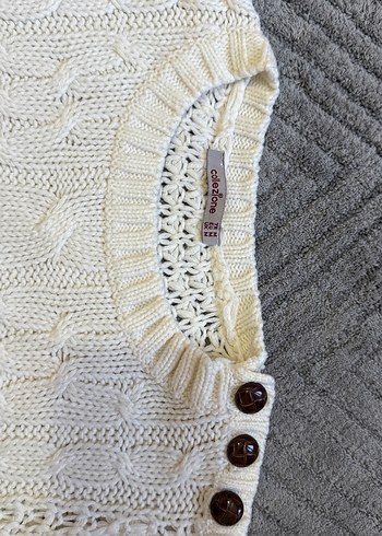 Kadın Kırık Beyaz Örgü Triko Kazak - Görsel 3