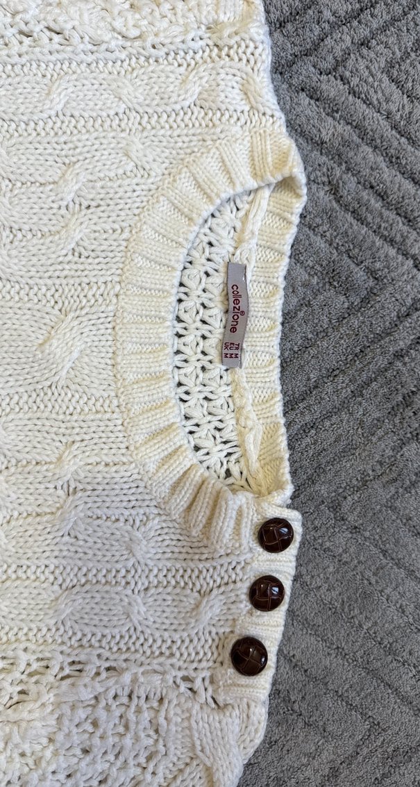 Kadın Kırık Beyaz Örgü Triko Kazak - Görsel 3