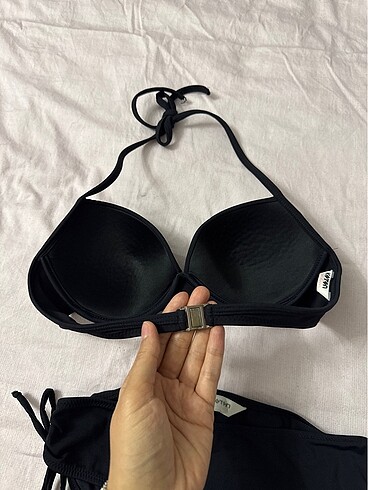 s Beden siyah Renk Koton Siyah Bikini Takımı