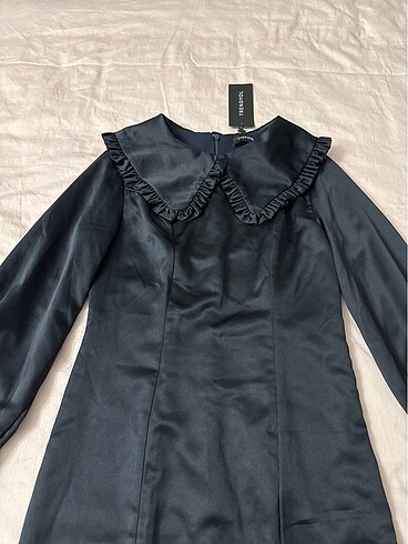 Trendyolmilla Lacivert Bebe Yaka Elbise - Görsel 6