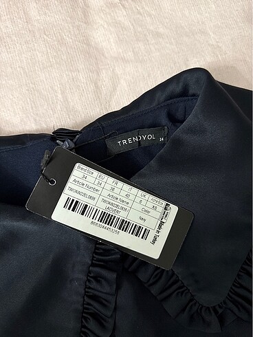 Trendyolmilla Lacivert Bebe Yaka Elbise - Görsel 5