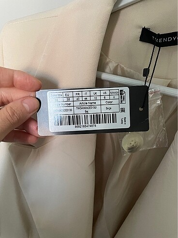 38 Beden ten rengi Renk TRENDYOLMILLA BLAZER CEKET
