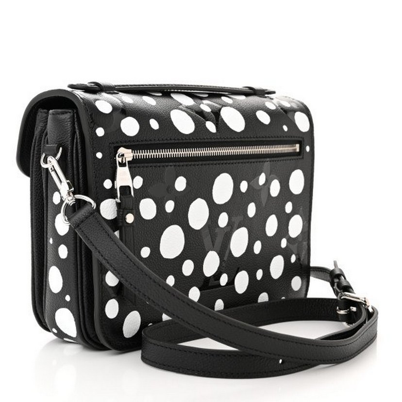 Louis Vuitton Siyah Beyaz Puantiyeli Deri Kadın Çanta - Görsel 2