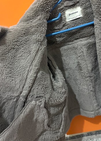 Gri Süet Kadın Kürk Detaylı Ceket - Görsel 3