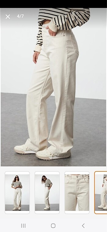Trendyol & Milla Milla ekru yüksek bel wide leg pantolon