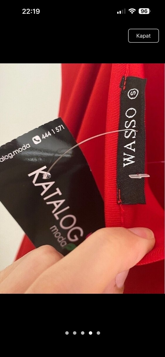 Zincir Detaylı Kırmızı Mini Elbise - Görsel 4