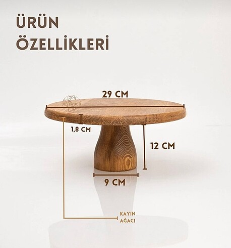  Beden Ahşap Ayaklı Sunum
