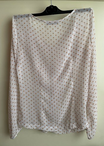 Uzun kollu puantiyeli şifon bluz - Görsel 6