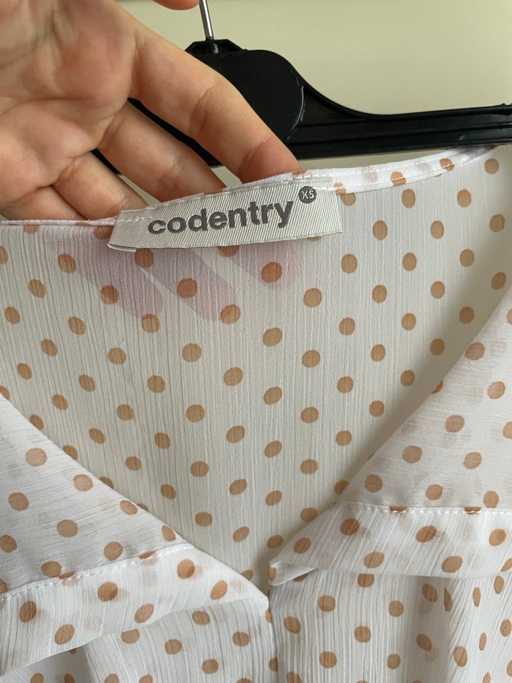 Uzun kollu puantiyeli şifon bluz - Görsel 3