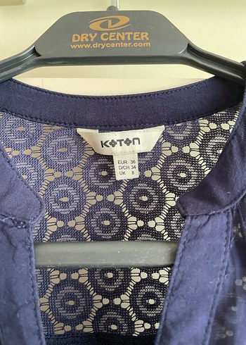 Koton Lacivert Viskon Bluz - Görsel 2