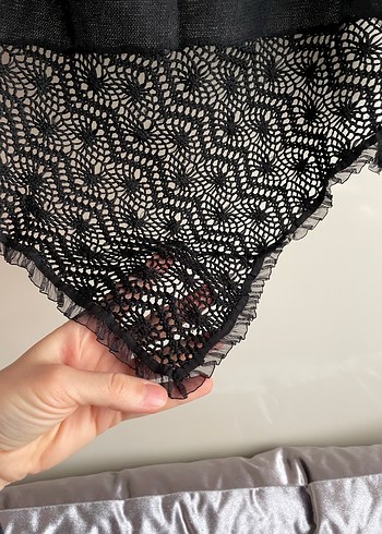 Siyah ince atkı, boyunluk - Görsel 3