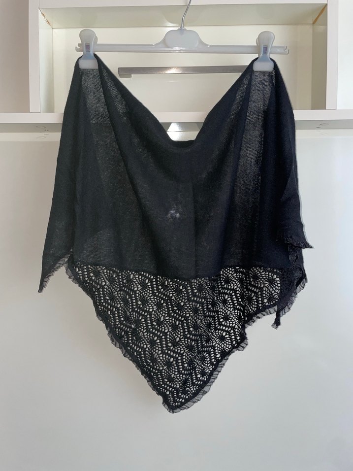 Siyah ince atkı, boyunluk - Görsel 2