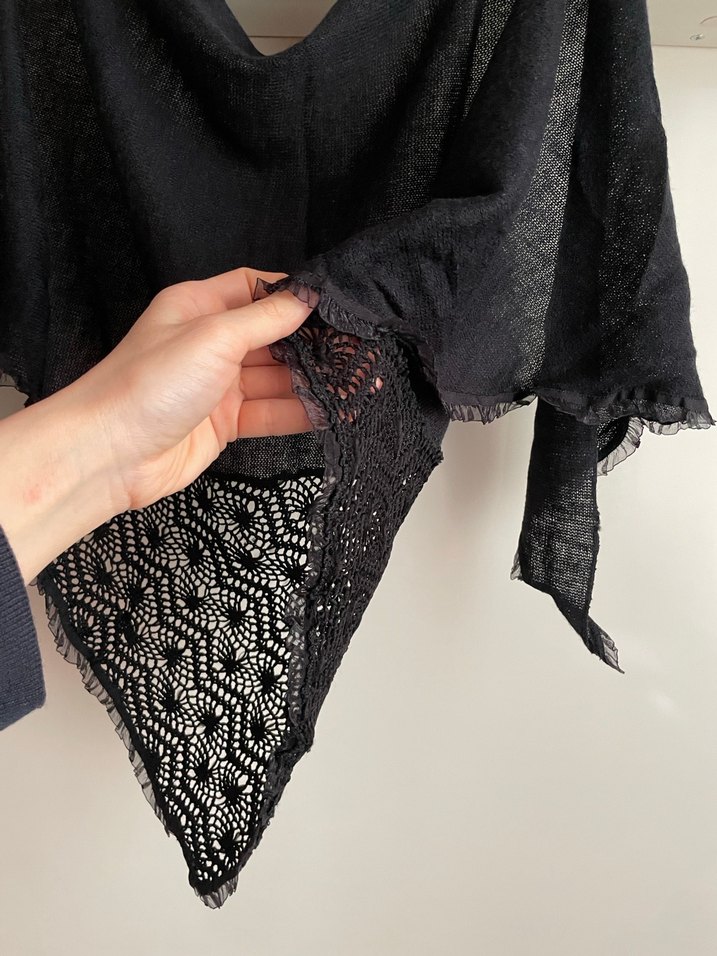 Siyah ince atkı, boyunluk - Görsel 5