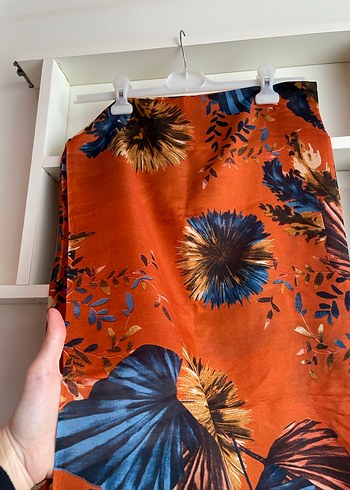 Turuncu Mavi Kadın Şal - Görsel 2