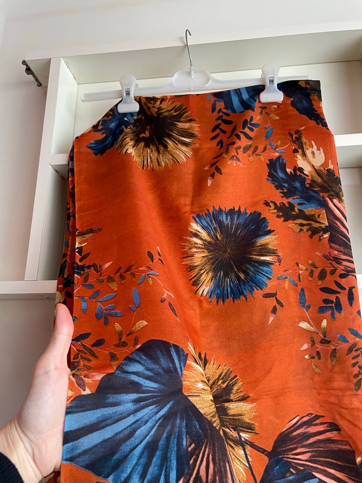 Turuncu Mavi Kadın Şal - Görsel 2