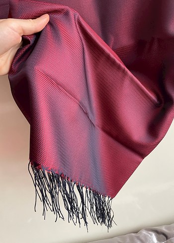 Bordo & Lacivert Şal Püsküllü - Görsel 3