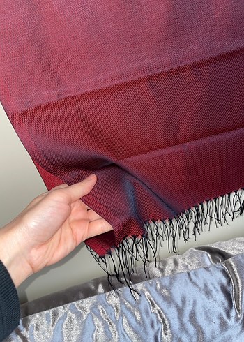 Bordo & Lacivert Şal Püsküllü - Görsel 2