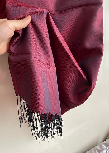 Bordo & Lacivert Şal Püsküllü - Görsel 4