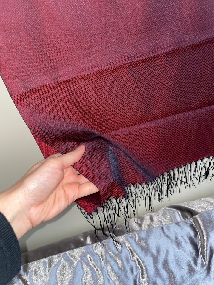 Bordo & Lacivert Şal Püsküllü - Görsel 2