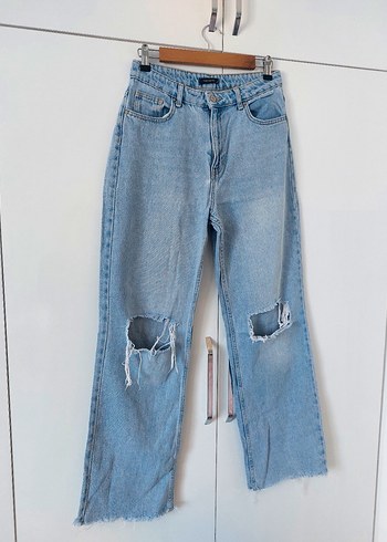 Trendyol & Milla Acik Mavi Yuksek Bel Rahat Kesim Jean
