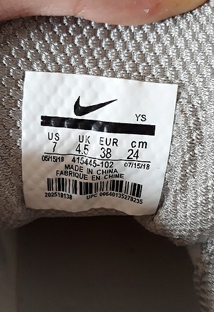 38 Beden gri Renk nike ayakkabı 