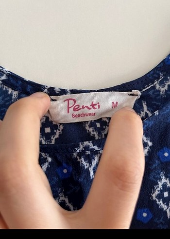 Kadın Mavi Batik Desenli Kolsuz Midi Tulum - Görsel 5