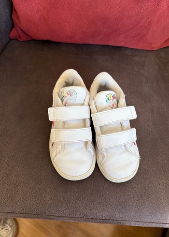 24 Beden pembe Renk Kız Çocuk Pembe Baskılı Cırtlı adidas Spor Ayakkabı