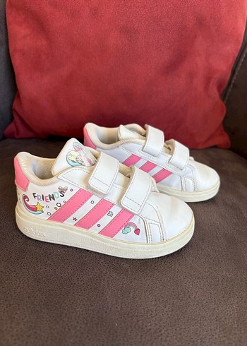 Kız Çocuk Pembe Baskılı Cırtlı adidas Spor Ayakkabı