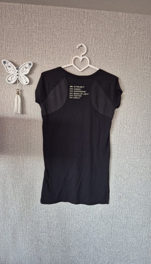 Siyah Kısa Kollu spor  tsört - Görsel 4