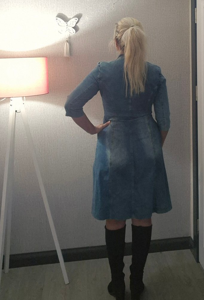 42 beden likrali kot elbise nakisli midi boy - Görsel 2