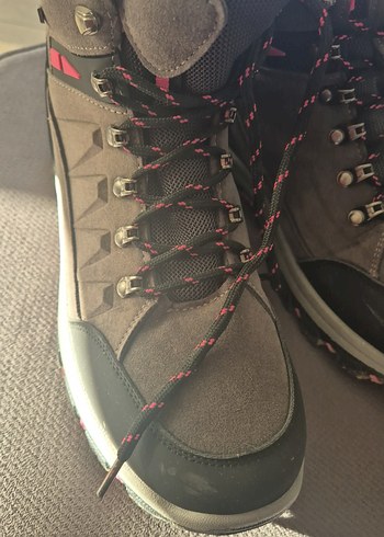 41 Beden Gri Bağcıklı kadin Outdoor pembe gri Bot
