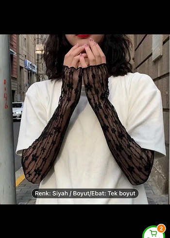 Siyah Dantel Gotik Kadın Eldiveni