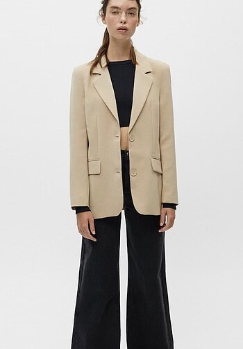 Pull and Bear Pull&Bear katlı yaka maskülen blazer