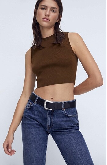 s Beden Zara triko basic crop top