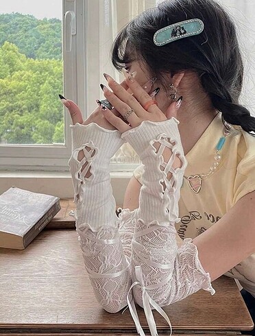 Y2k Lolita dantel eldiven