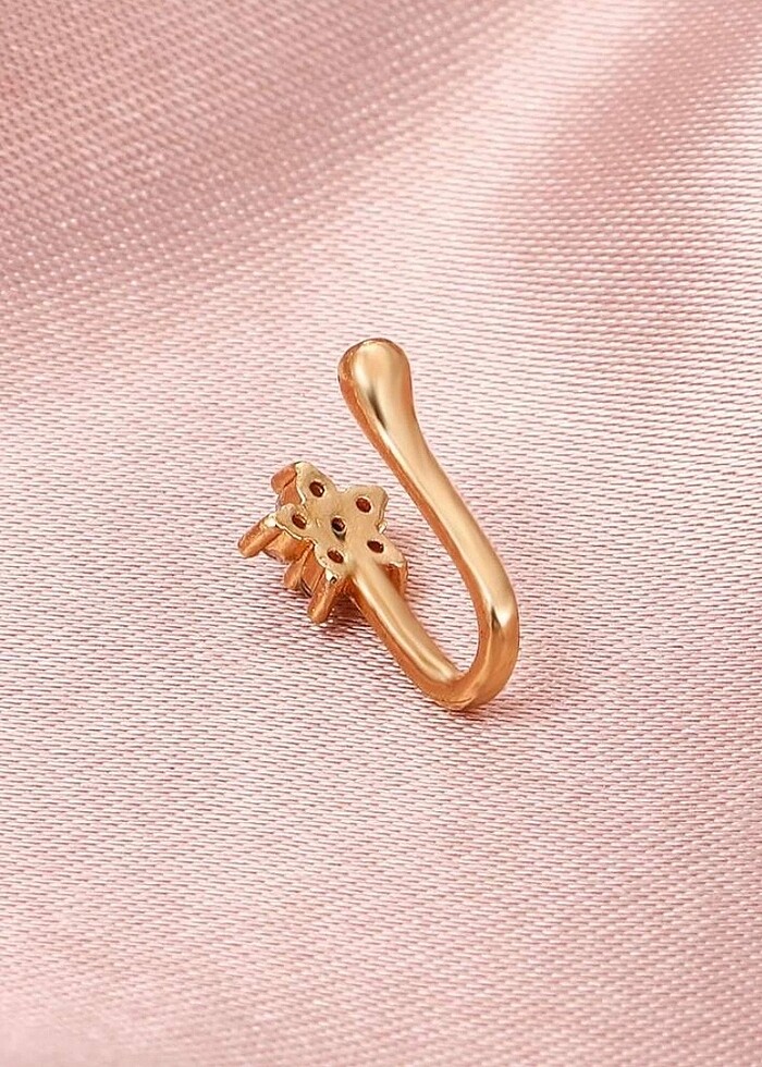 Y2k Çiçekli Taşlı Burun Hızma Aksesuar - Görsel 2