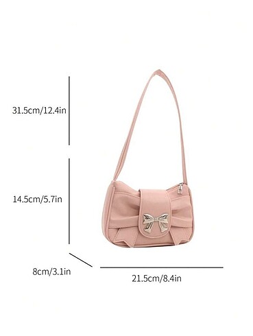  Beden pembe Renk Y2k Coquette Pembe Fiyonklu Kol Çantası