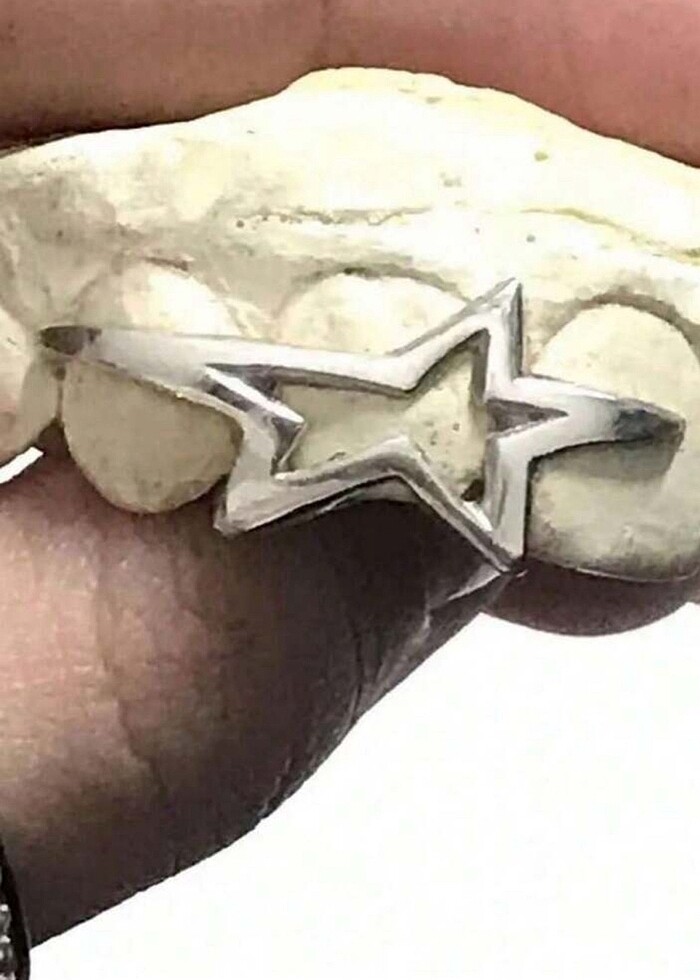 Y2k Gümüş Rengi  Yıldızlı Teeth Grillz Gems Diş Taşı Aksesuar - Görsel 4