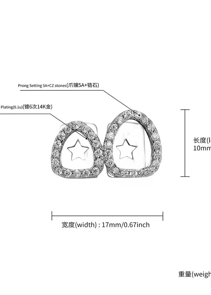 Y2k Gümüş Rengi Taşlı  İkili Tooth Grillz Gems Diş Taşı Aksesuar - Görsel 5